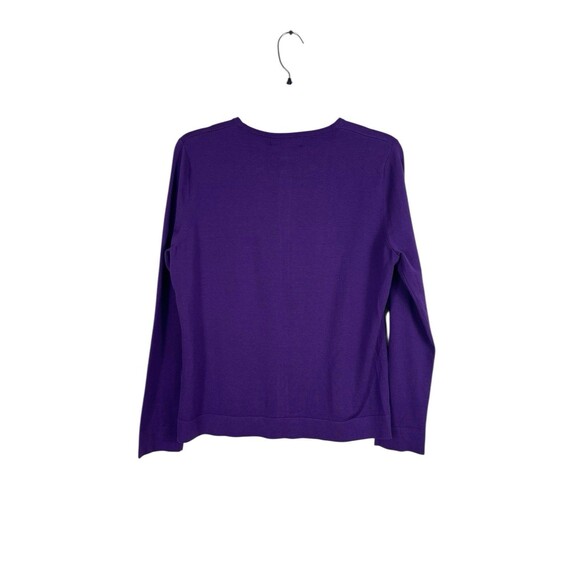 August Silk Women’s XL Purple Brocade Button Up Cardigan Sweater NWT Silk Blend - Picture 3 of 11